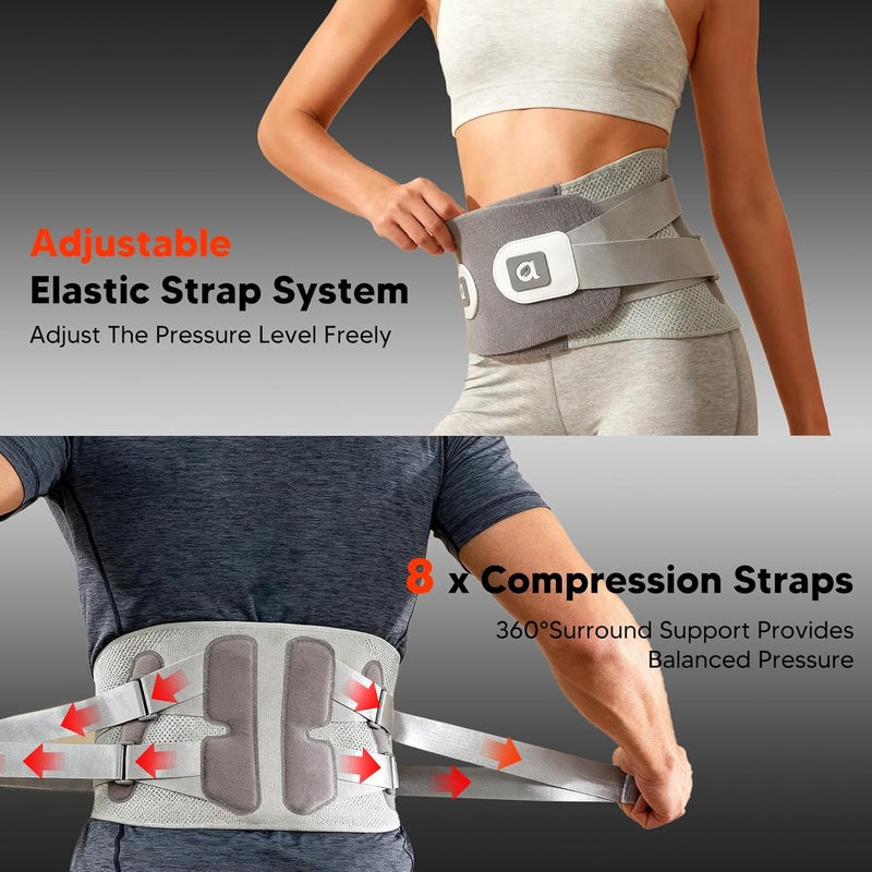 arboleaf Lumbar Support Belt with Heat – Lower Back Brace for Men and Women, Adjustable 360° Compression Wrap with 3 Heat Levels (40°/50°/60°C), Size XL (Waist 35.4"-41.3") - Image 2